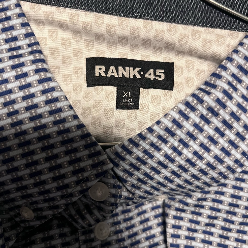 Blue Patterned Short Sleeve Button Down Shirt - Picture 4 of 6